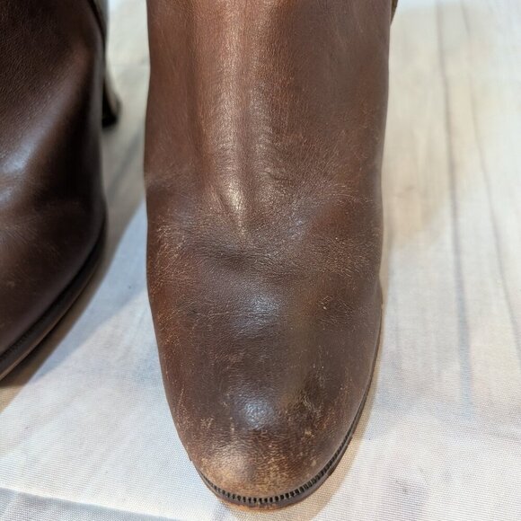 Alaskan Brown Leather Heeled Mid-Calf Boots Women's 7.5 Made in Canada - Picture 4 of 9